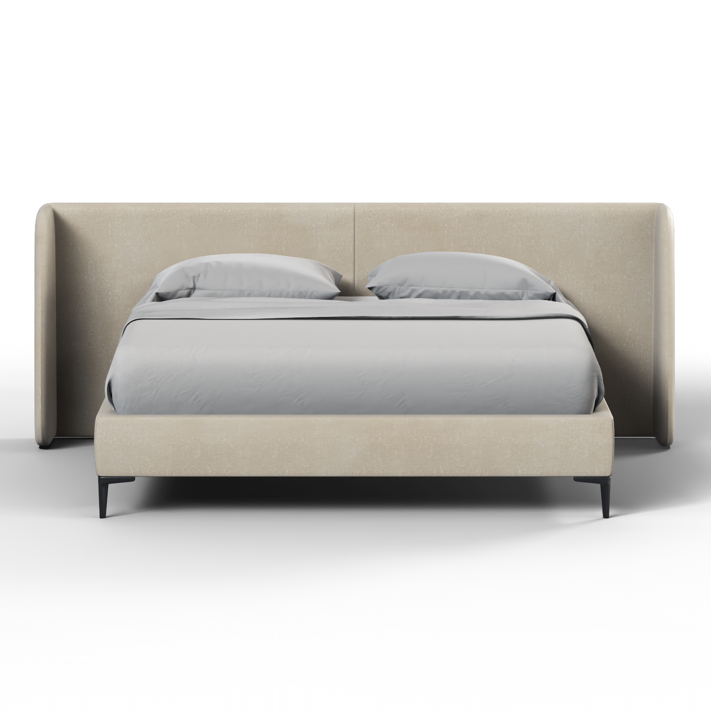 Abbey Uphlostered Bed with Structured Headboard and Refined Lines