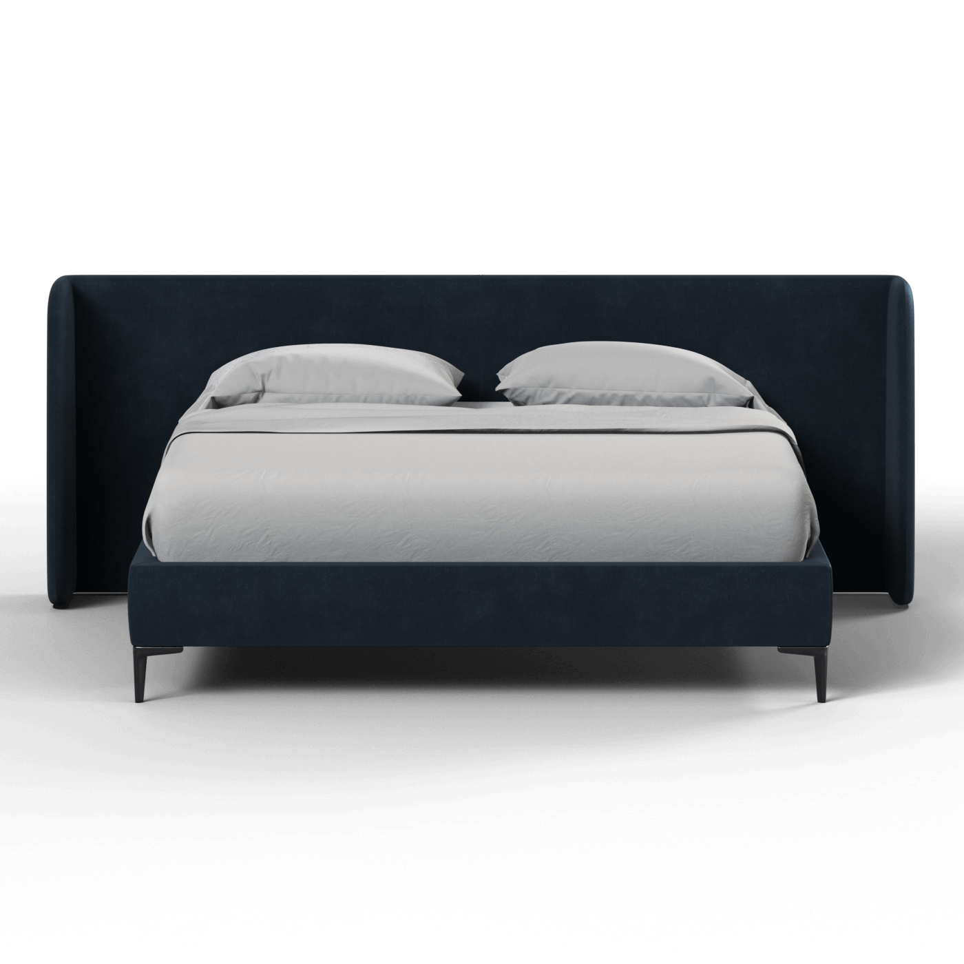 Abbey Uphlostered Bed with Structured Headboard and Refined Lines