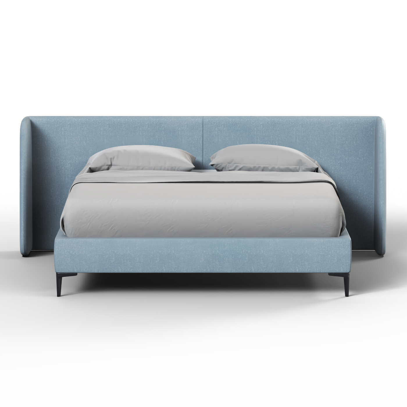 Abbey Uphlostered Bed with Structured Headboard and Refined Lines