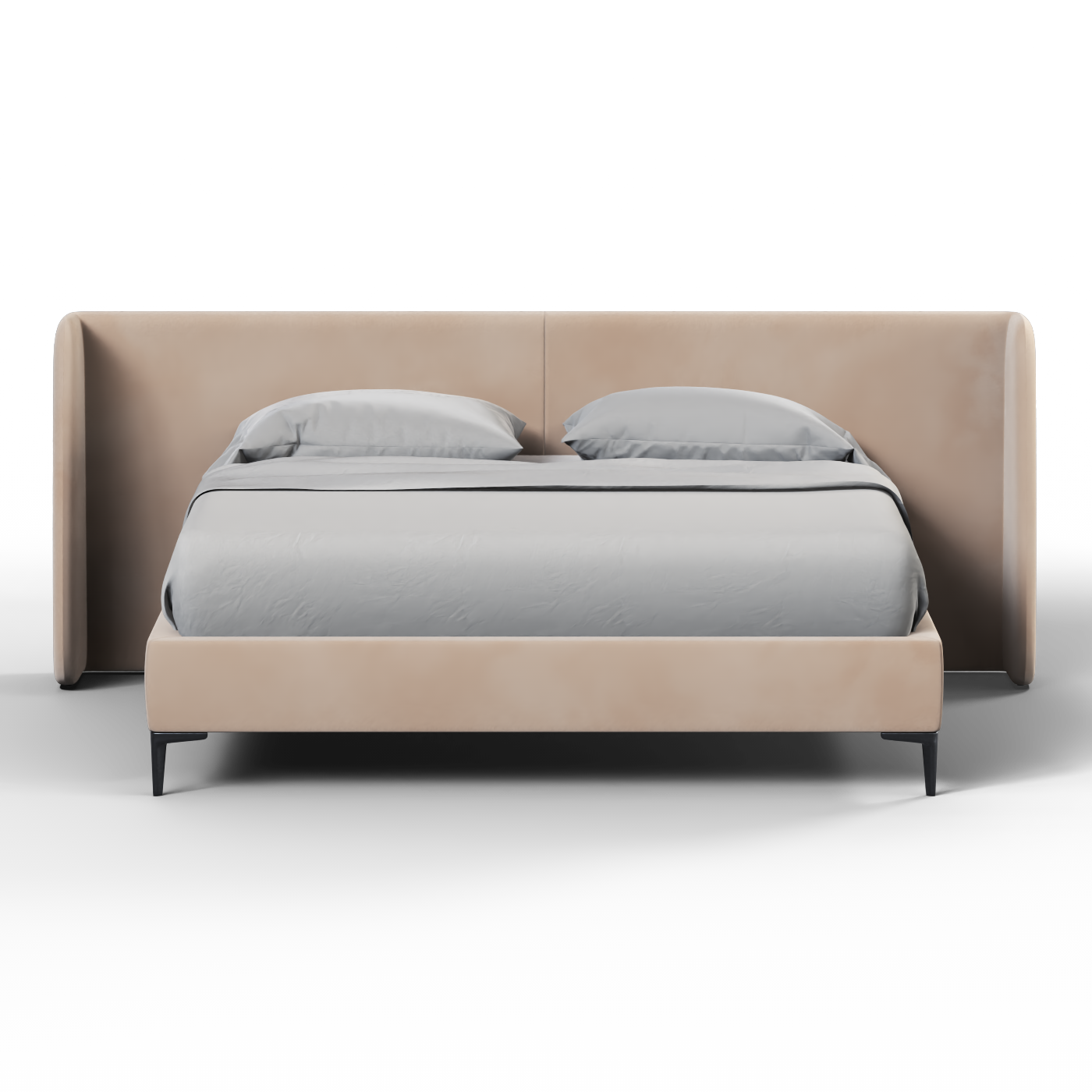 Abbey Uphlostered Bed with Structured Headboard and Refined Lines