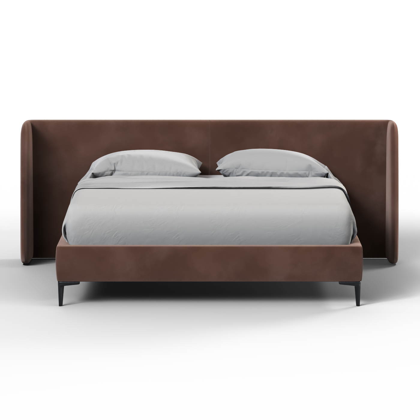 Abbey Uphlostered Bed with Structured Headboard and Refined Lines