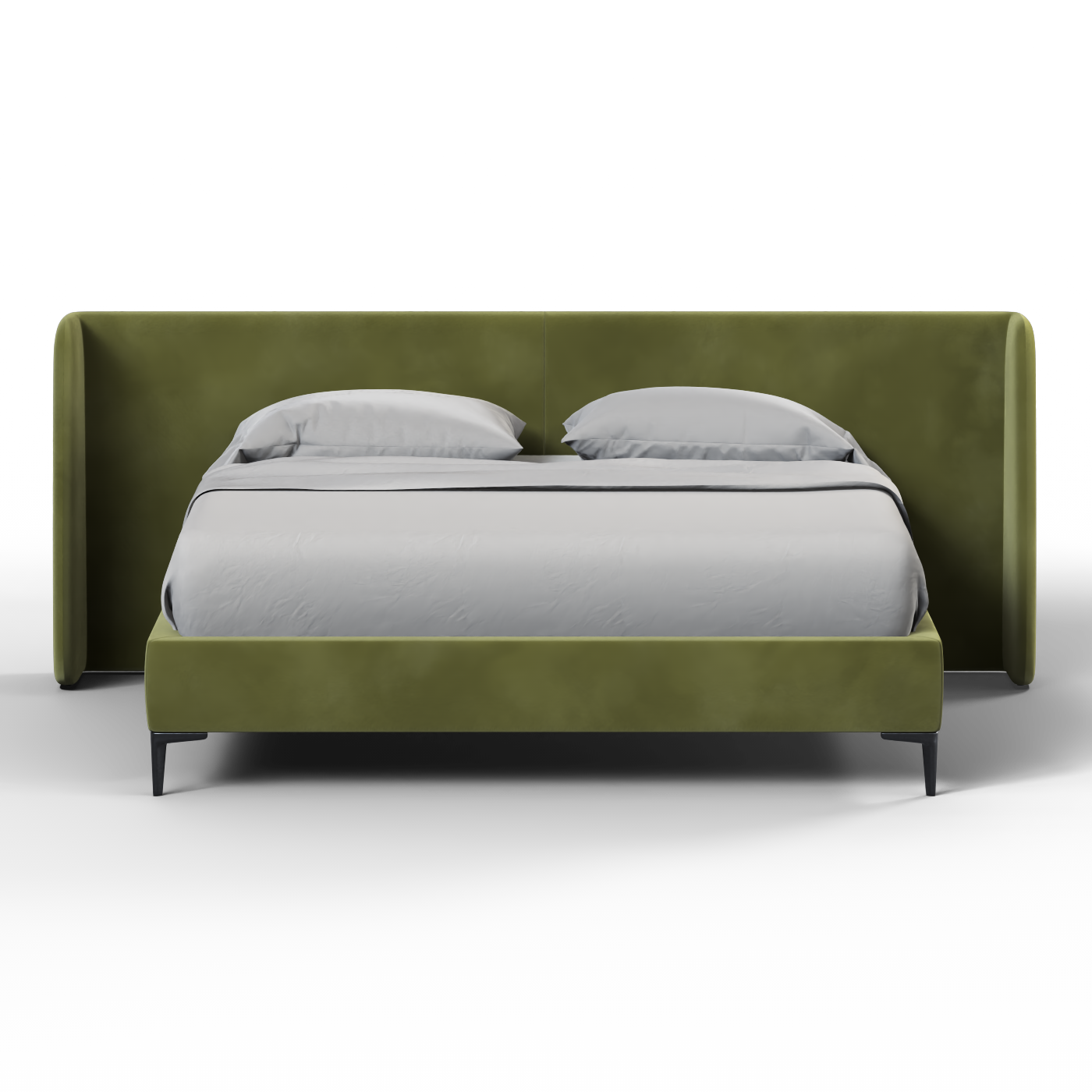 Abbey Uphlostered Bed with Structured Headboard and Refined Lines