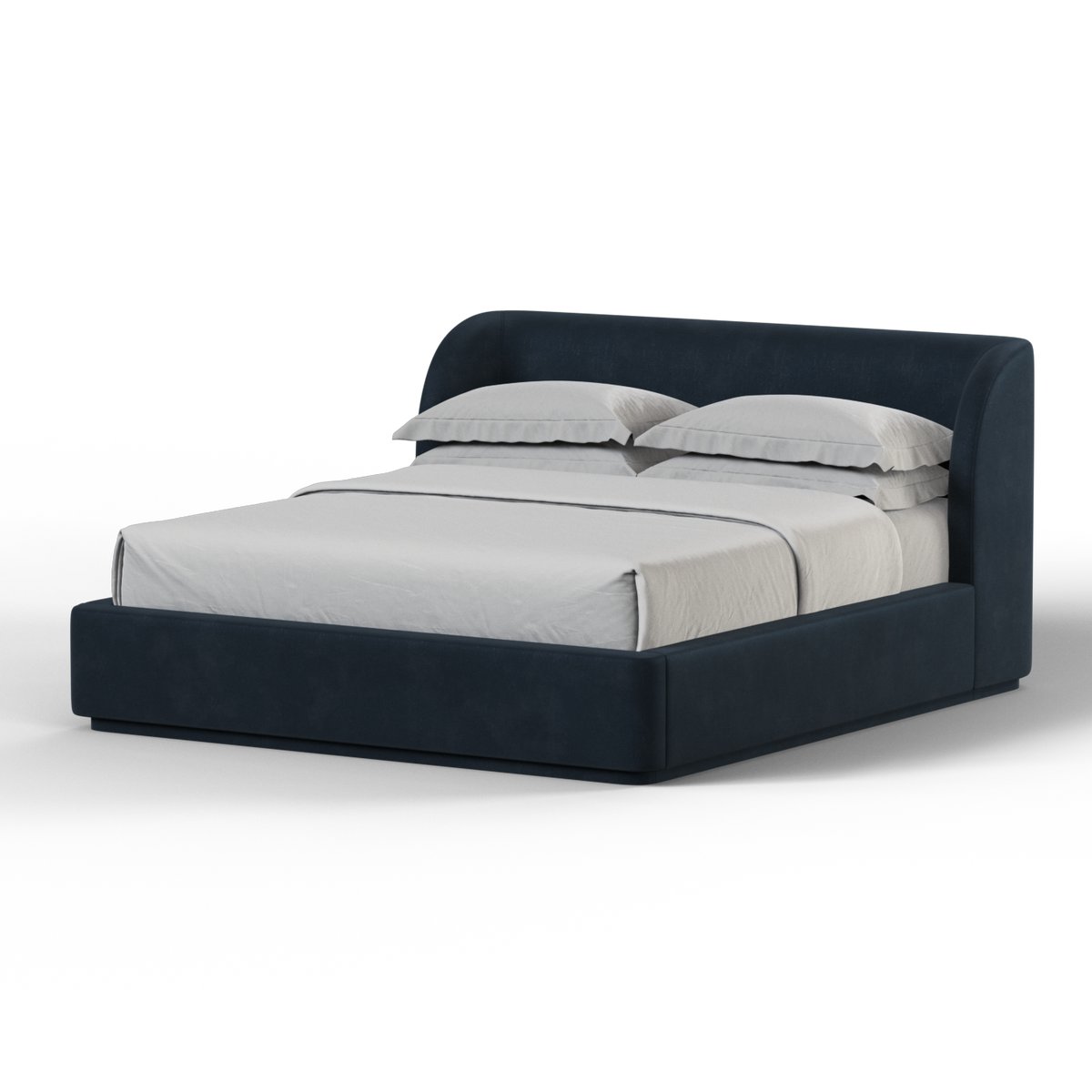 Bedspoke Giacomo Bed – Midnight Blue Woven Fabric