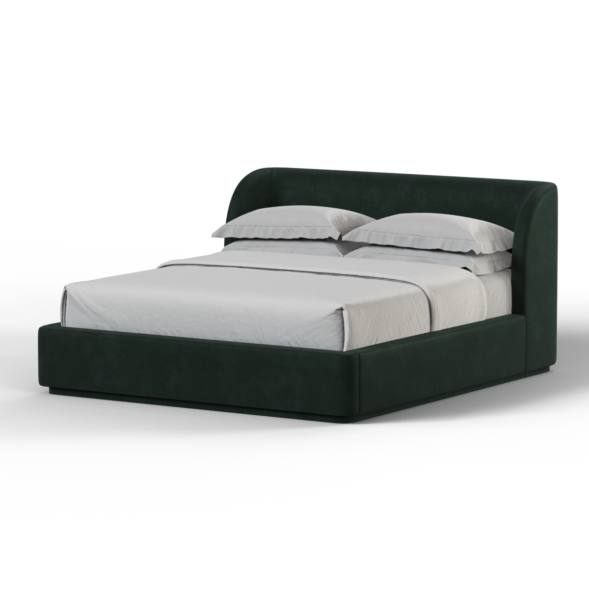 Bedspoke Giacomo Bed – Pine Green Woven Fabric