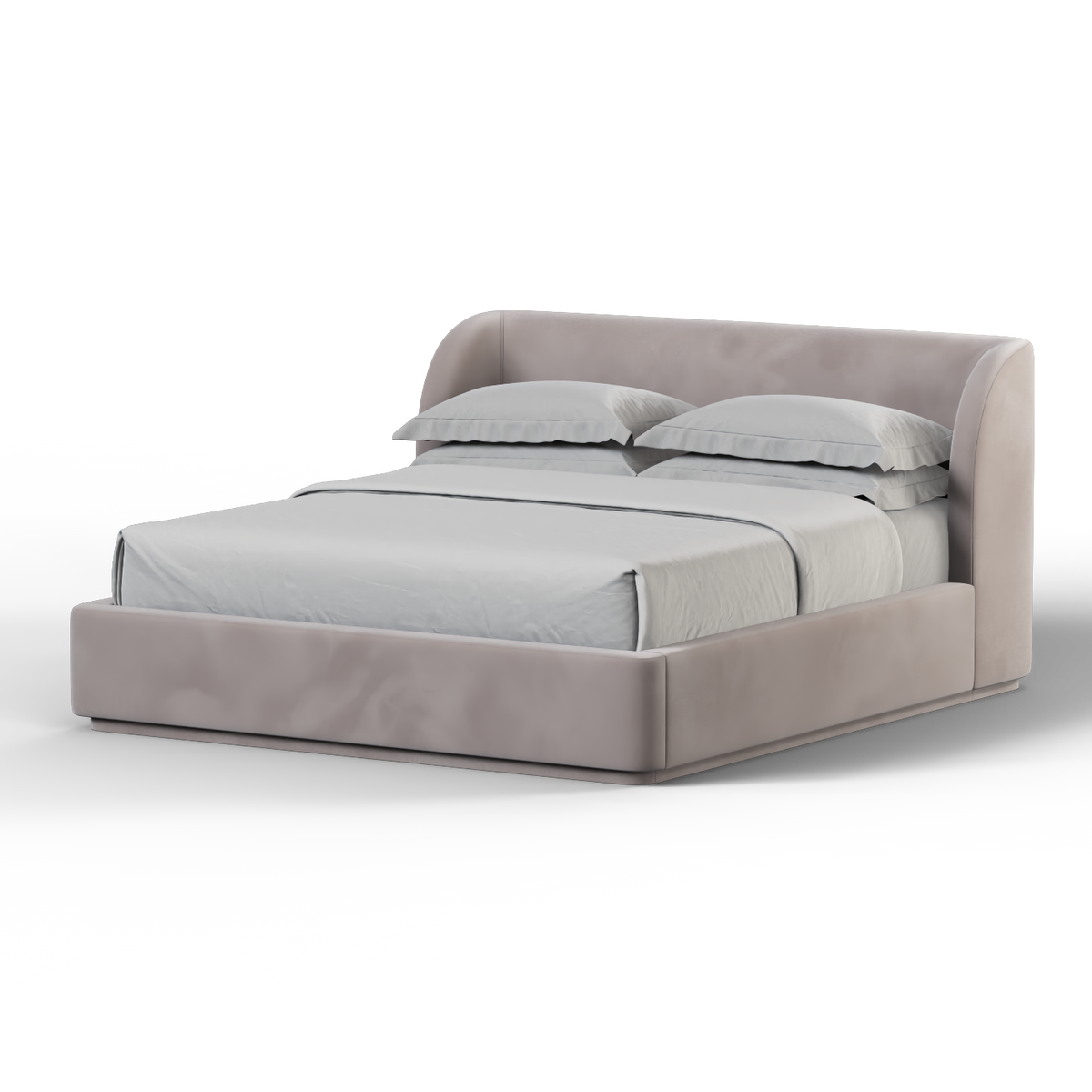 Bedspoke Giacomo Bed – Light Gray Velvet
