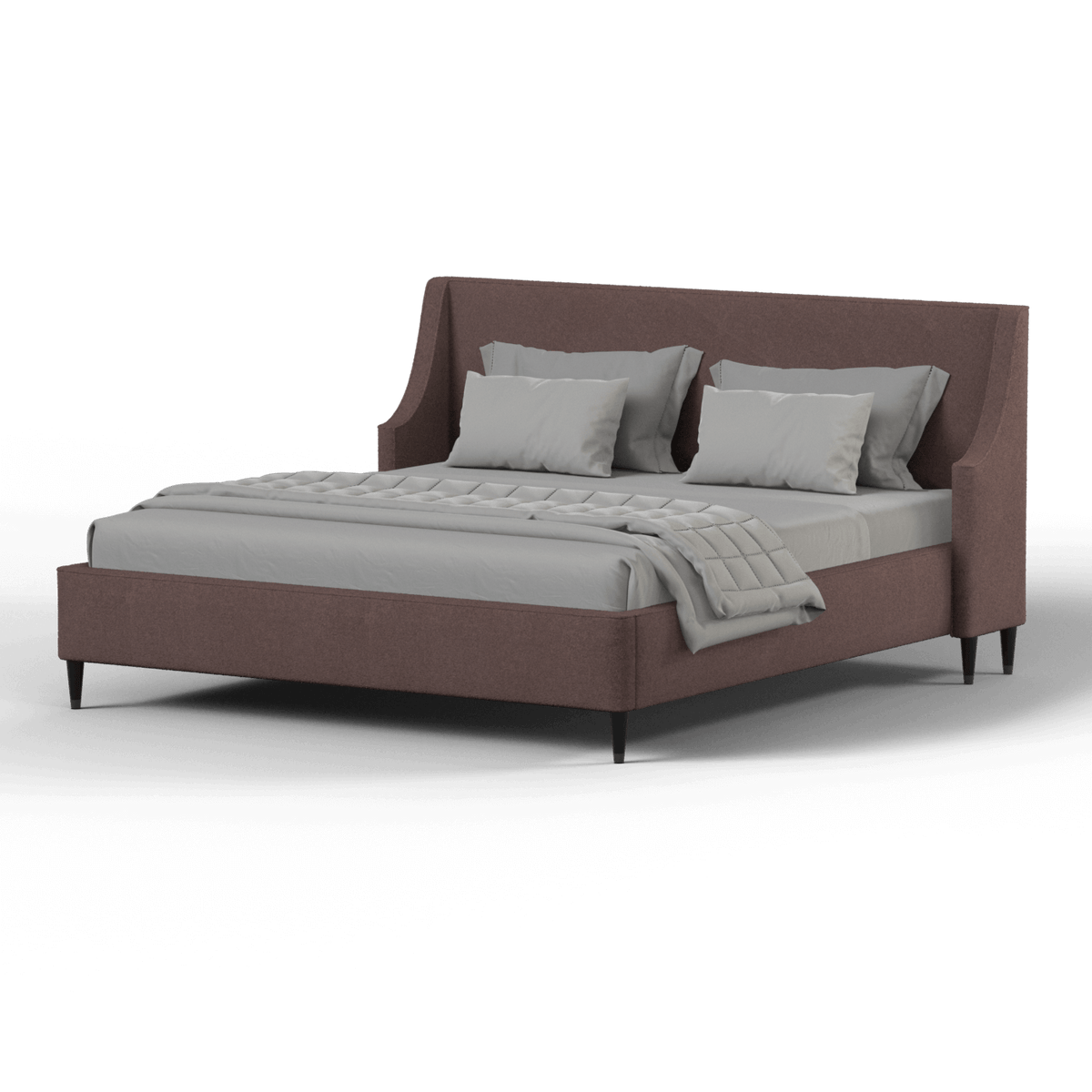 Bedspoke Laura High Headboard Bed – Pink Bouclé