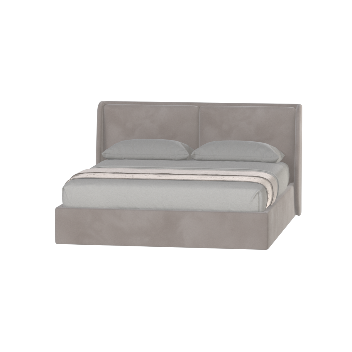 Bedspoke Ruby Soft Upholstered Bed – Light Gray Velvet
