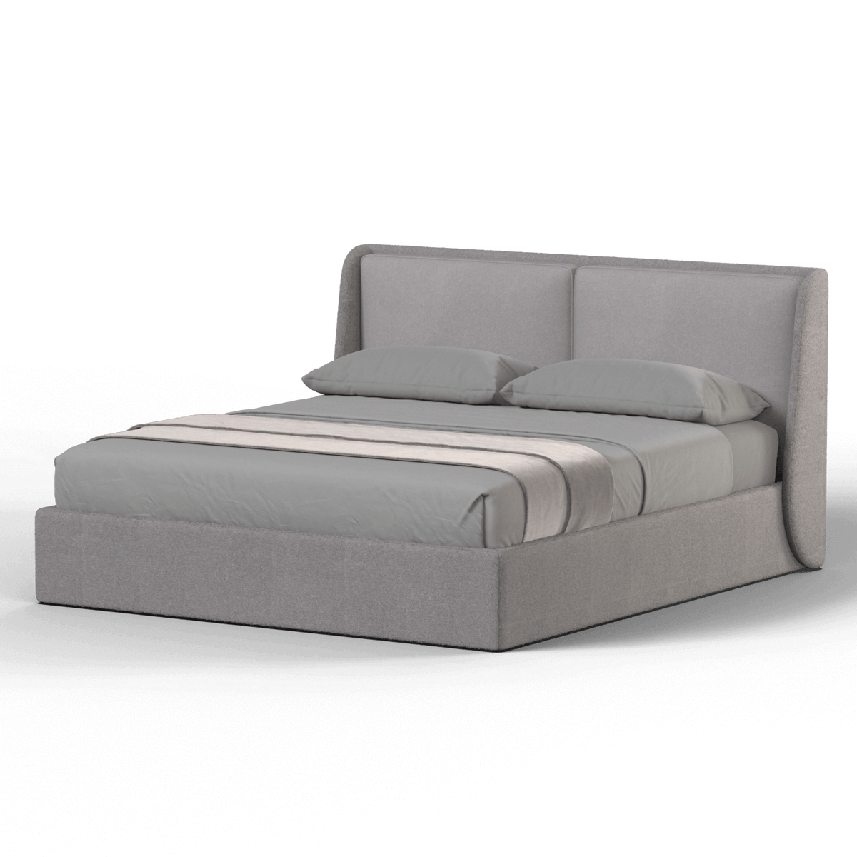 Bedspoke Ruby Soft Upholstered Bed – Grey Bouclé