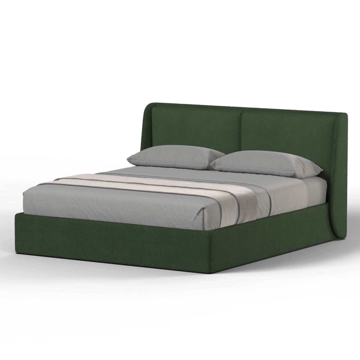 Bedspoke Ruby Soft Upholstered Bed – Forest Green Bouclé