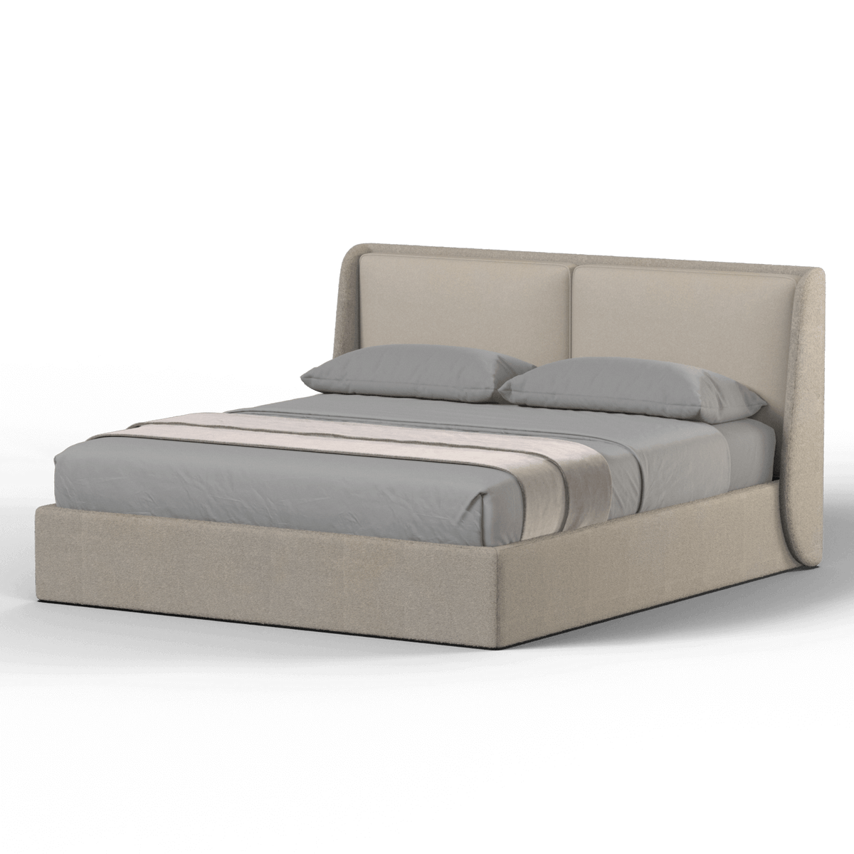 Bedspoke Ruby Soft Upholstered Bed – Ivory Bouclé