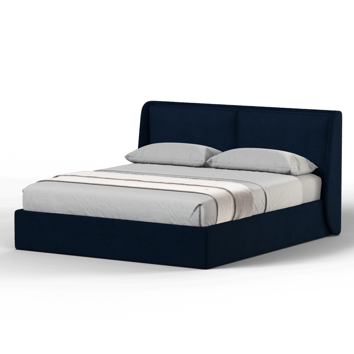 Bedspoke Ruby Soft Upholstered Bed – Midnight Blue Bouclé