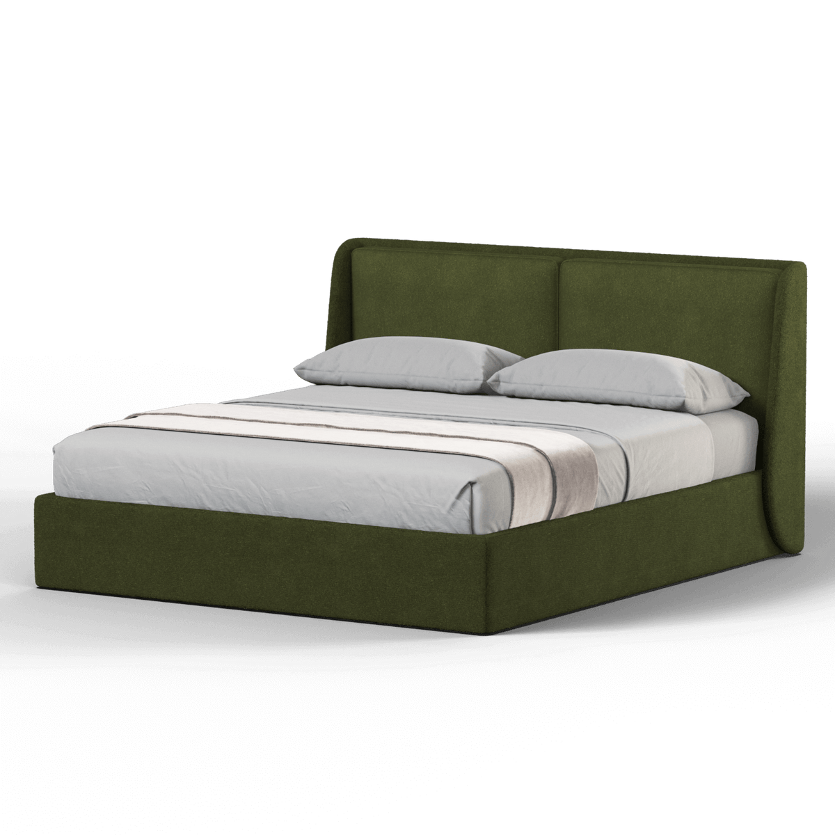 Bedspoke Ruby Soft Upholstered Bed – Green Bouclé