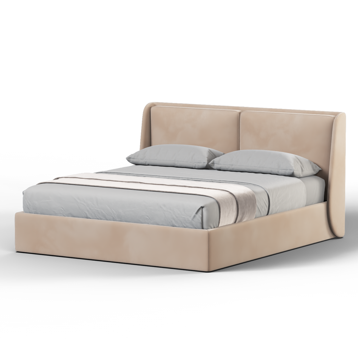 Bedspoke Ruby Soft Upholstered Bed – Beige Velvet
