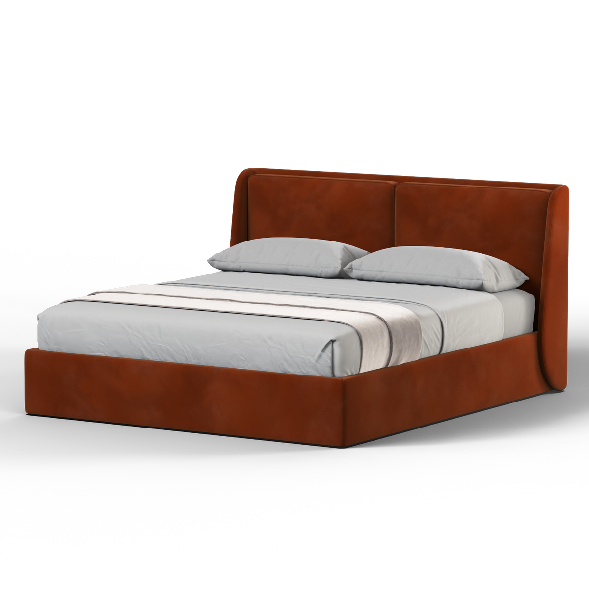 Bedspoke Ruby Soft Upholstered Bed – Burnt Orange Velvet