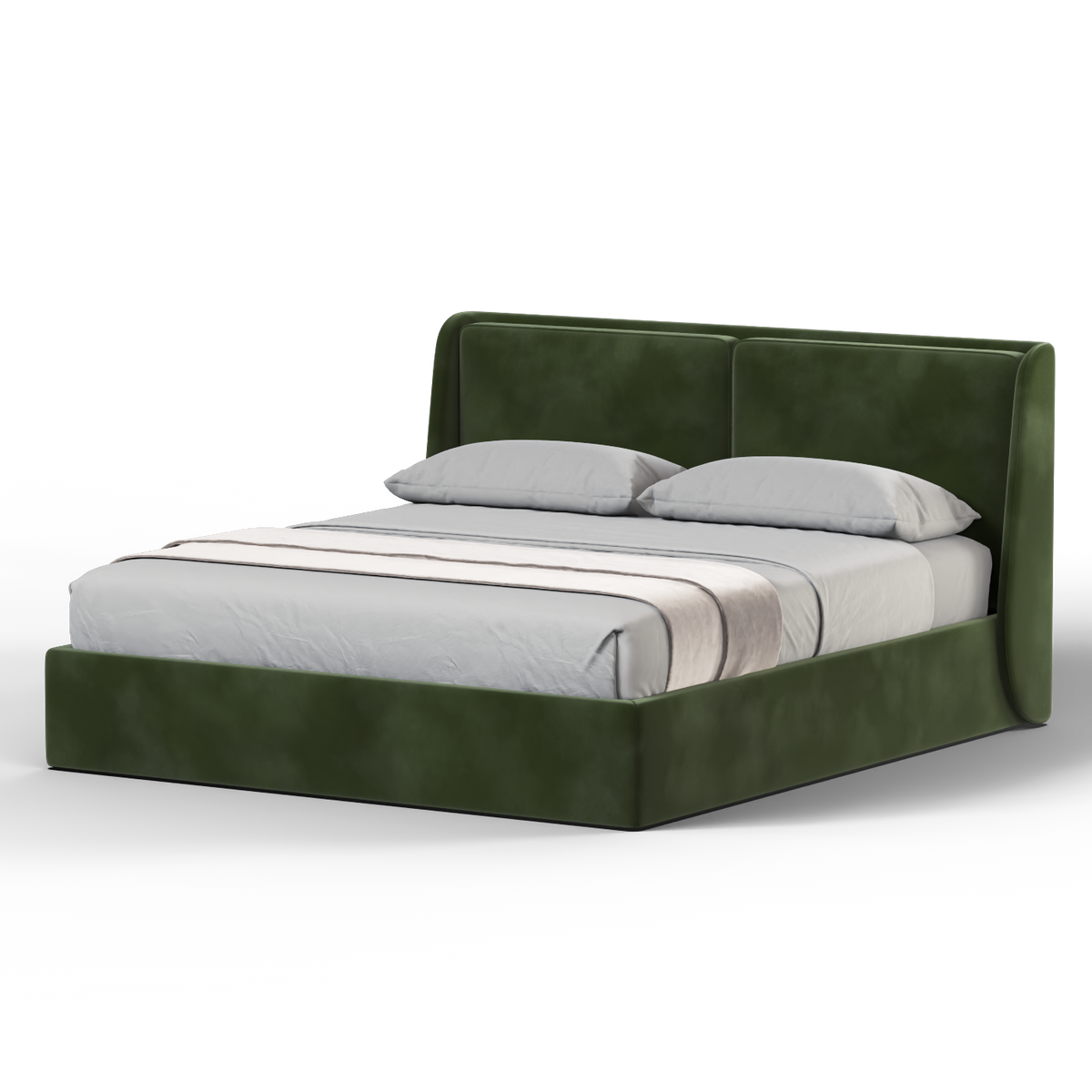 Bedspoke Ruby Soft Upholstered Bed – Forest Green Velvet