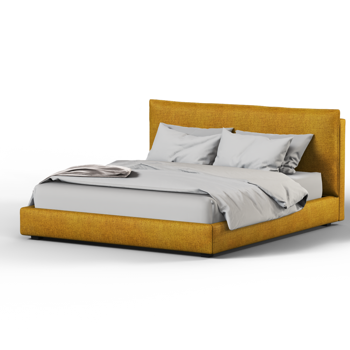 Bedspoke Thea Upholstered Bed – Harvest Gold Woven Fabric