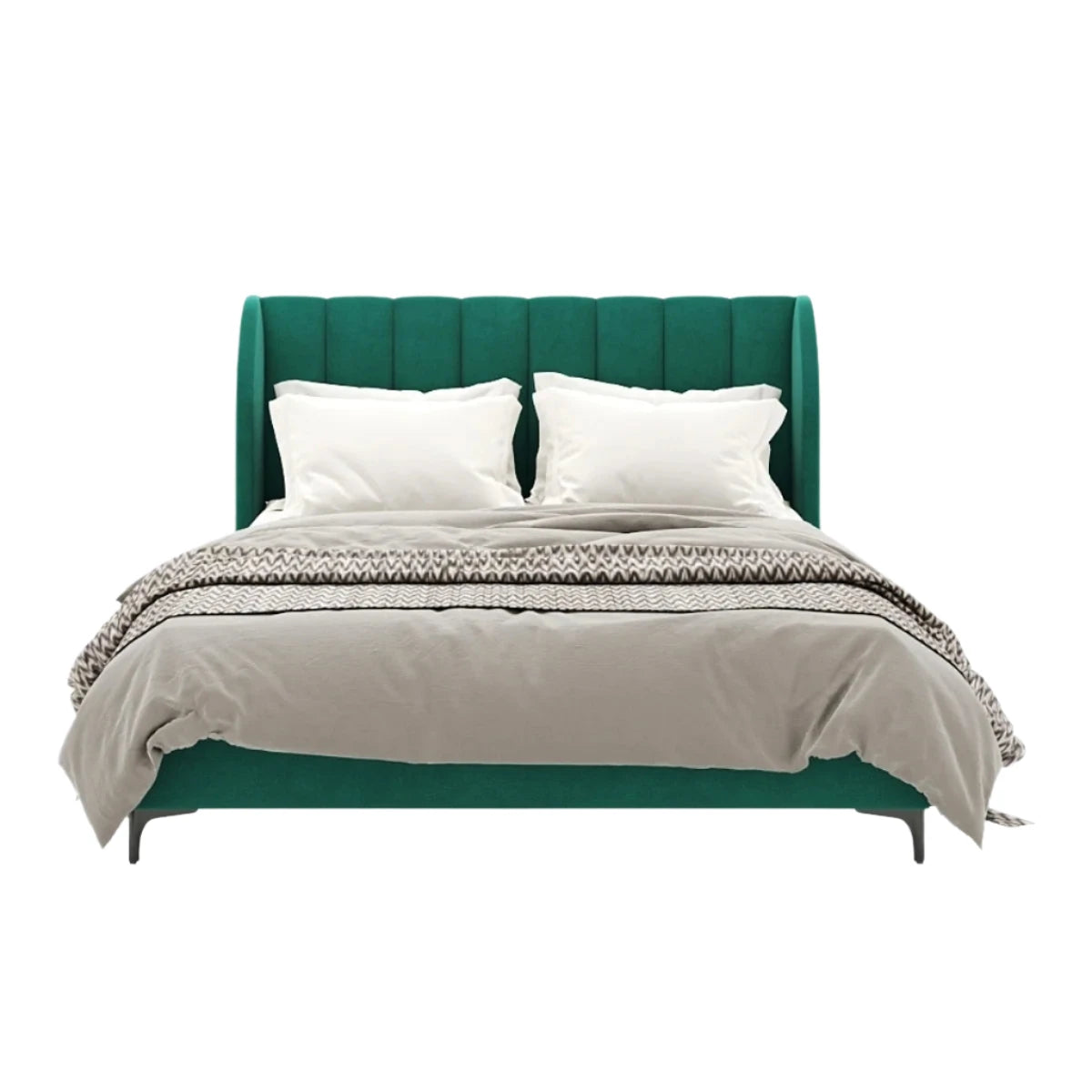 Side view of Caterina double bed with defined edges