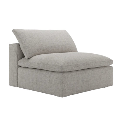 Ari pouffe base with flat top and grey upholstery