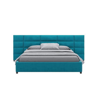Ava Bed with Extended Panel Headboard and Upholstered Frame