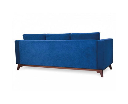 Sofa Heaven with Three Seat Cushions Three Back Cushions and Wooden Legs