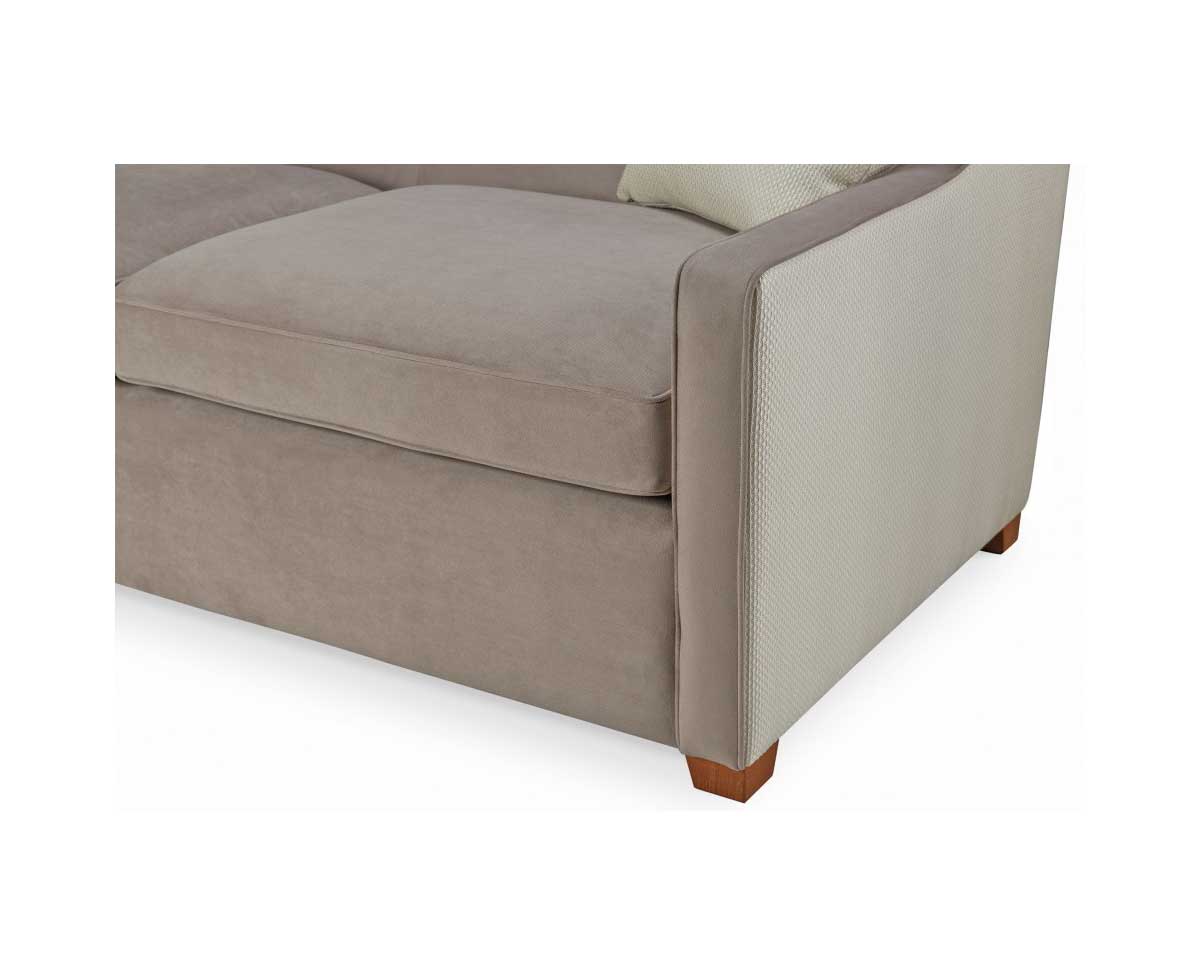 Pixy Sofa with Two Seat Cushions and Wooden Legs