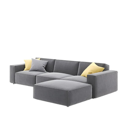 Modular Sofa Como in Sleek Grey with Bold Yellow Cushions