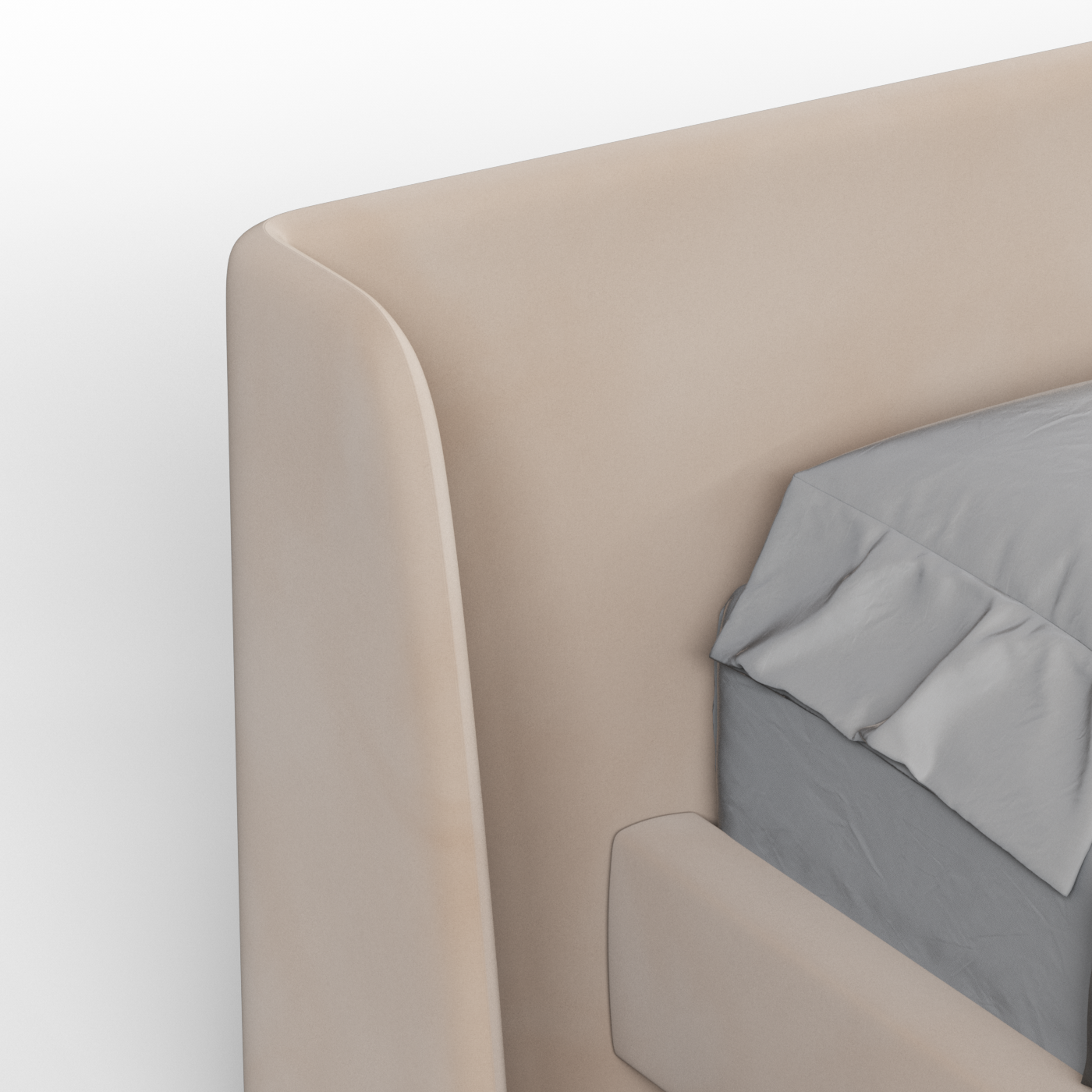 Abbey Uphlostered Bed with Structured Headboard and Refined Lines