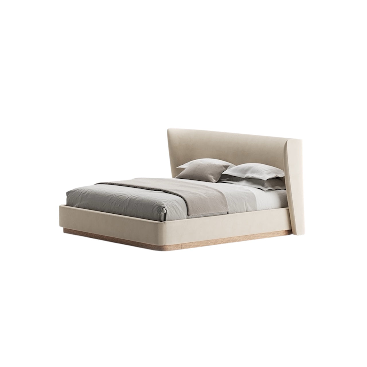 Essen Double Bed in Soft Cream Fabric
