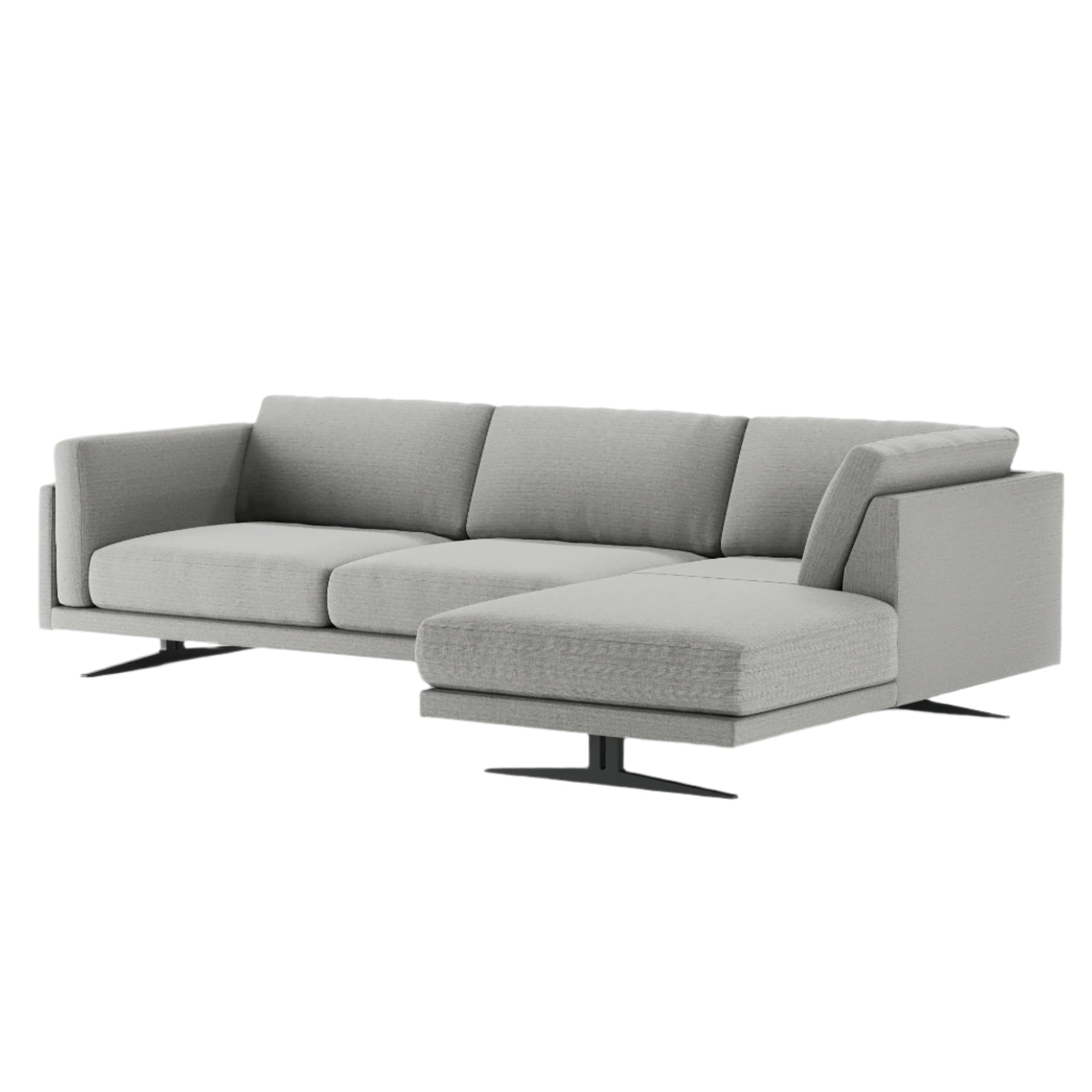 Ozzy Angle Sofa in Grey Velvet