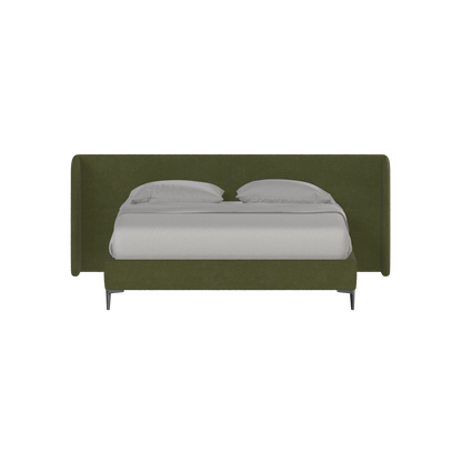 Abbey Uphlostered Bed with Structured Headboard and Refined Lines