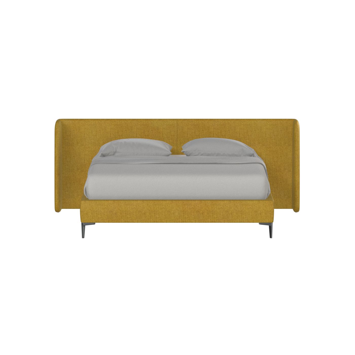 Abbey Uphlostered Bed with Structured Headboard and Refined Lines