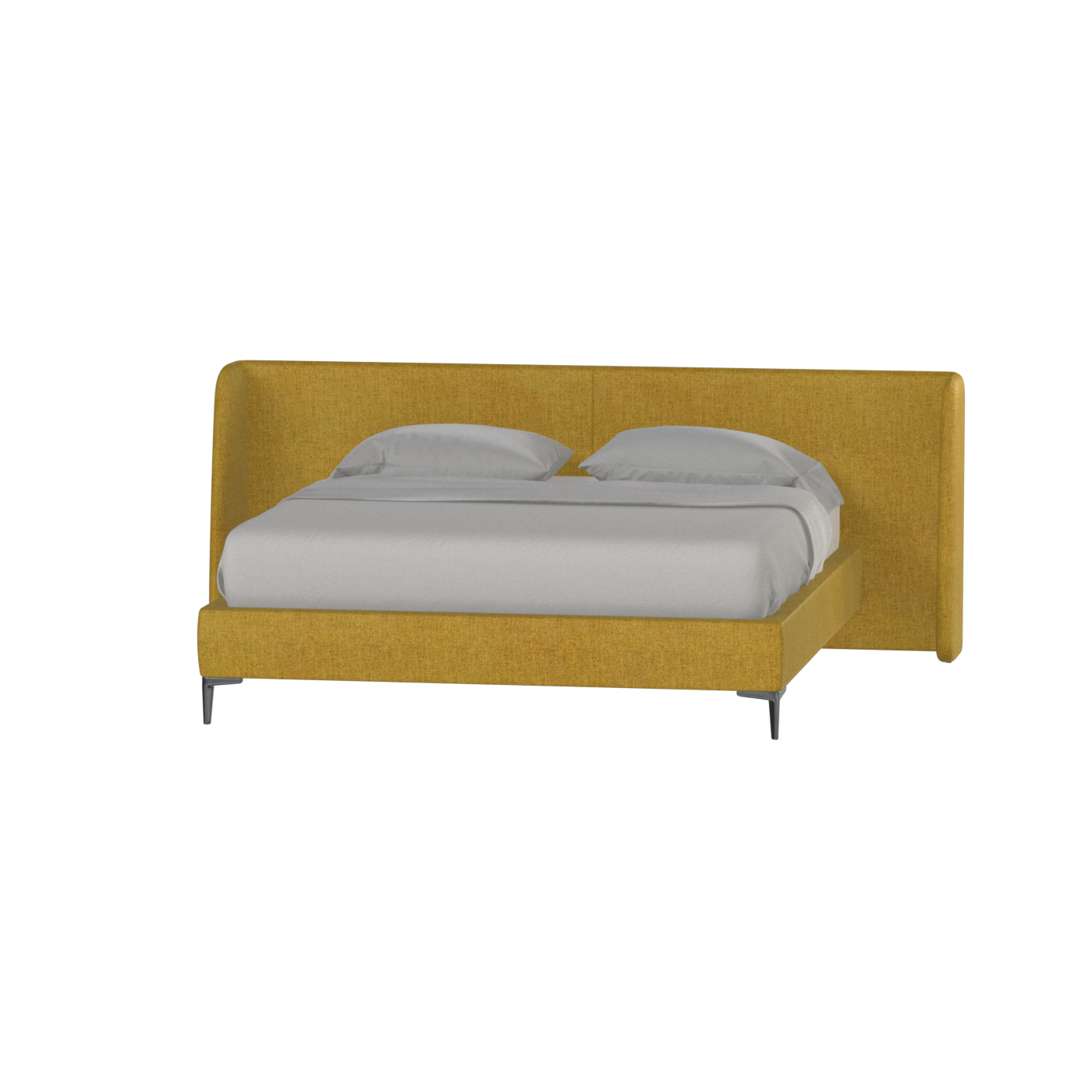 Abbey Uphlostered Bed with Structured Headboard and Refined Lines
