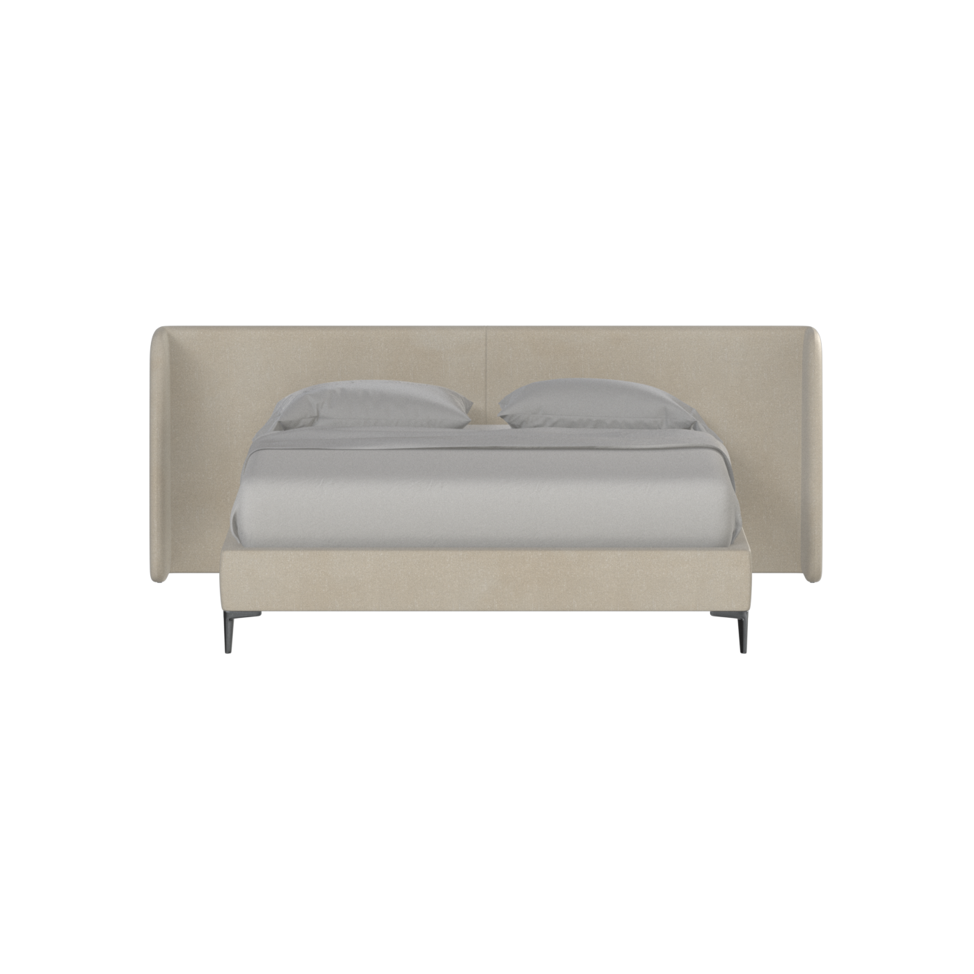 Abbey Uphlostered Bed with Structured Headboard and Refined Lines