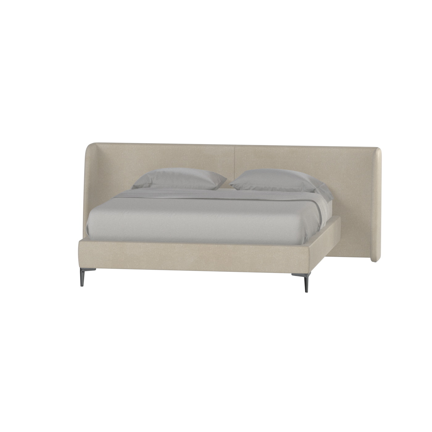 Abbey Uphlostered Bed with Structured Headboard and Refined Lines