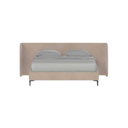 Abbey Uphlostered Bed with Structured Headboard and Refined Lines