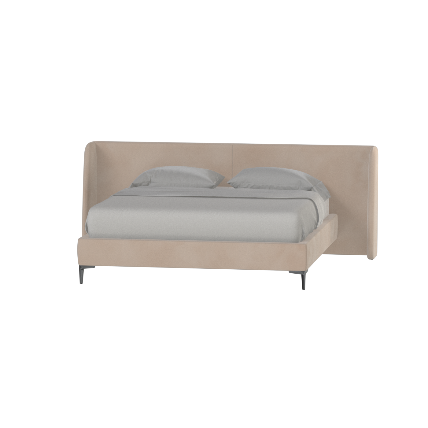 Abbey Uphlostered Bed with Structured Headboard and Refined Lines