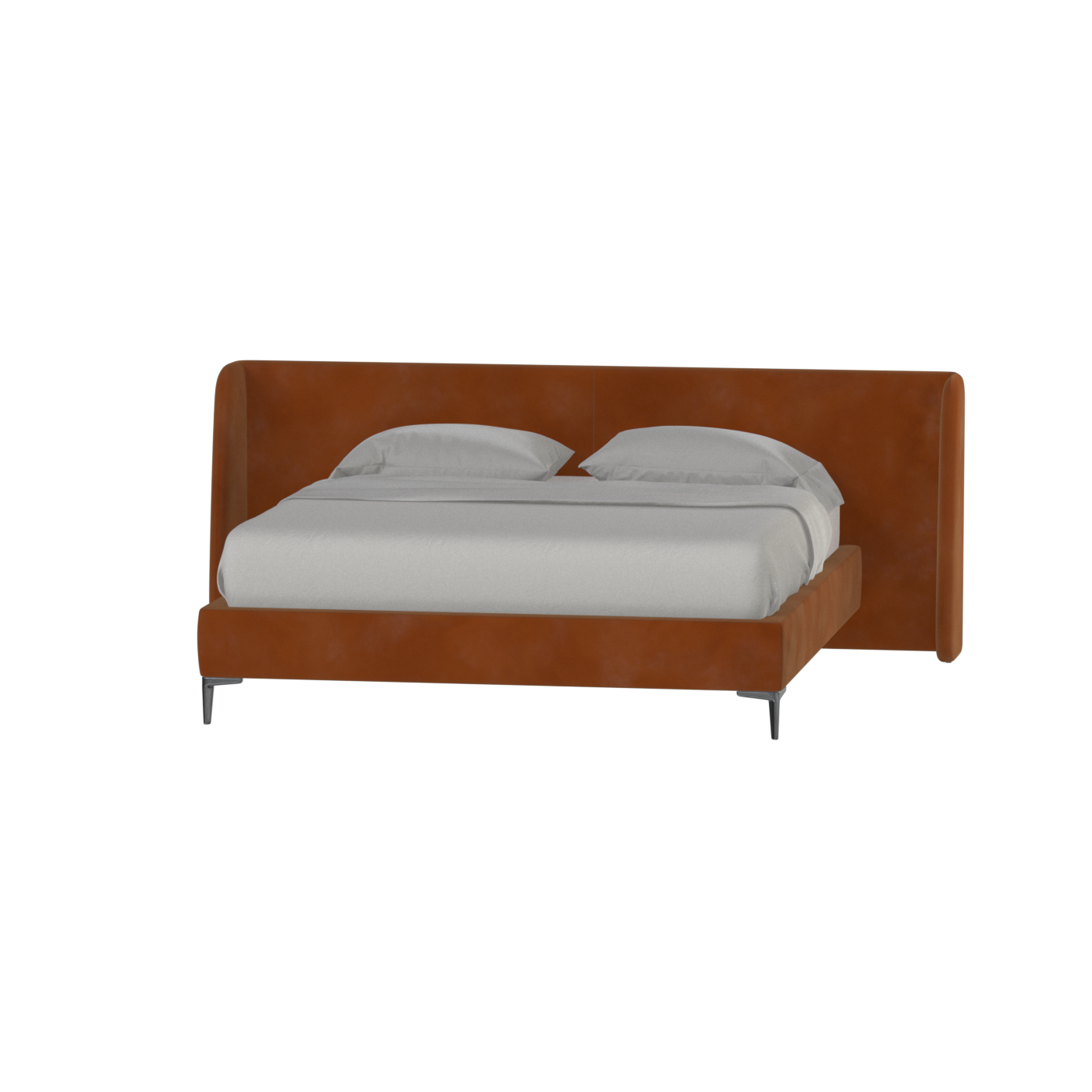 Abbey Uphlostered Bed with Structured Headboard and Refined Lines