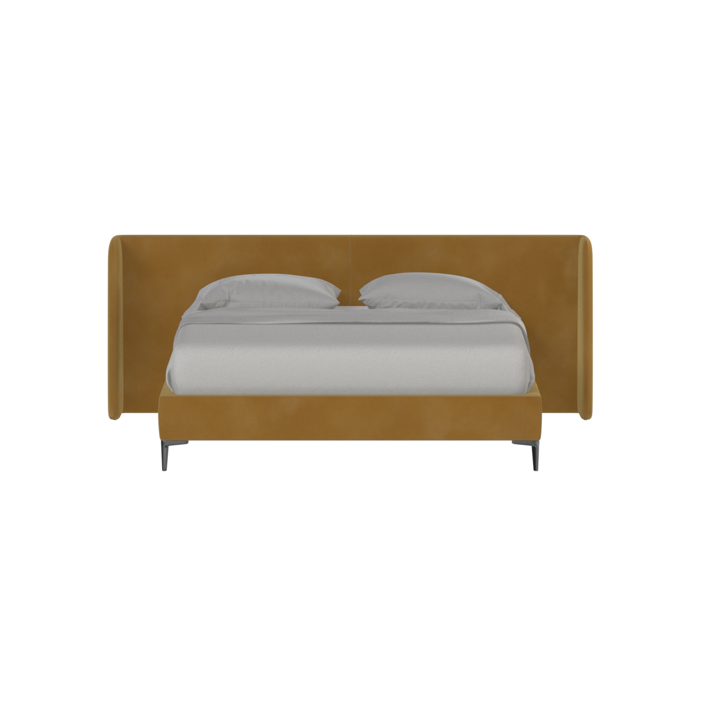 Abbey Uphlostered Bed with Structured Headboard and Refined Lines