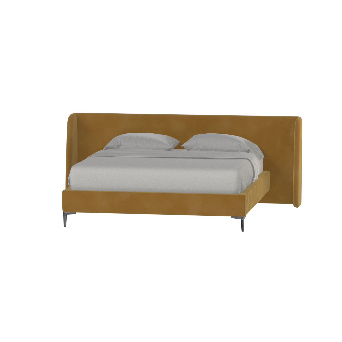 Abbey Uphlostered Bed with Structured Headboard and Refined Lines
