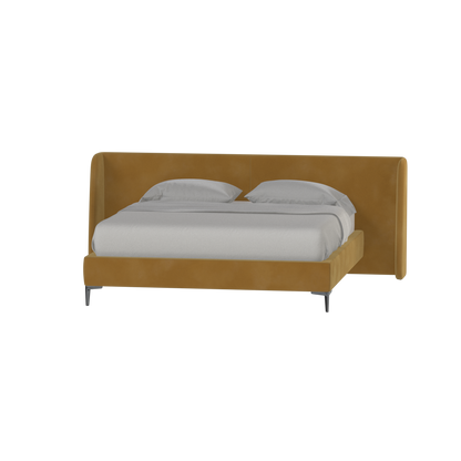 Abbey Uphlostered Bed with Structured Headboard and Refined Lines
