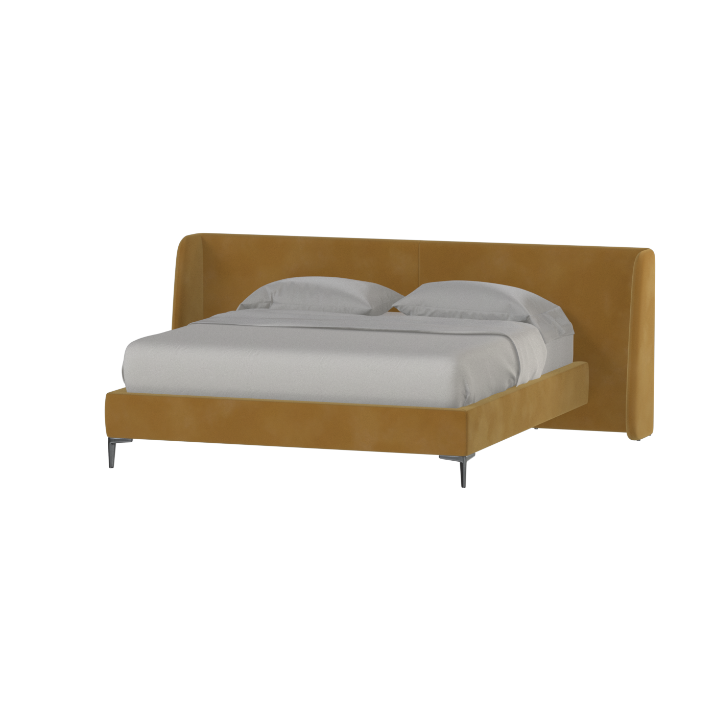 Abbey Uphlostered Bed with Structured Headboard and Refined Lines