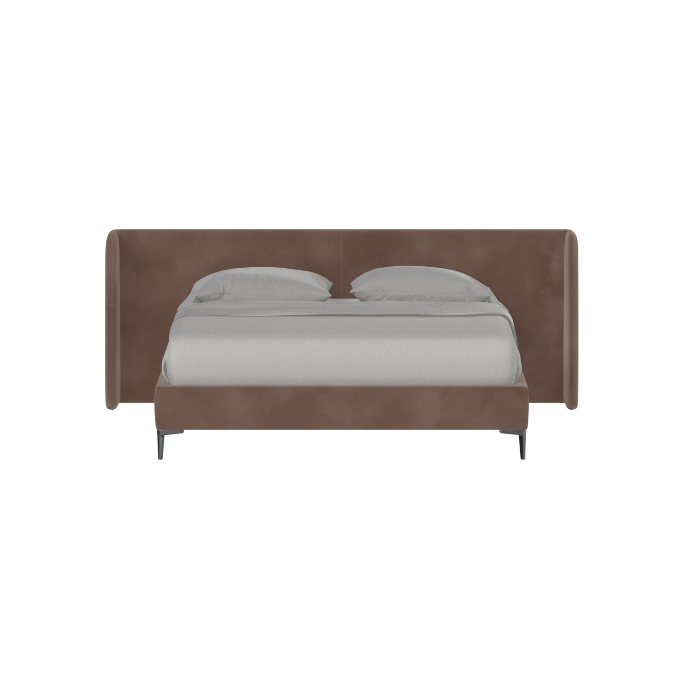 Abbey Uphlostered Bed with Structured Headboard and Refined Lines