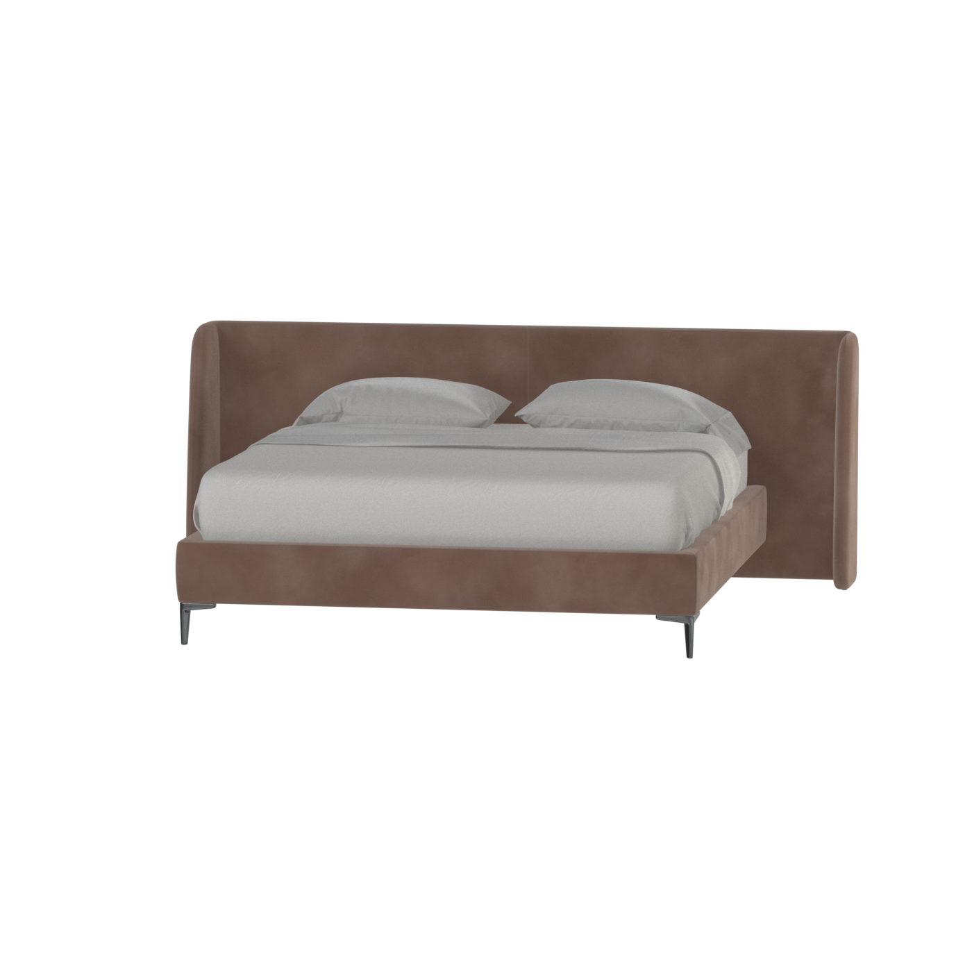 Abbey Uphlostered Bed with Structured Headboard and Refined Lines