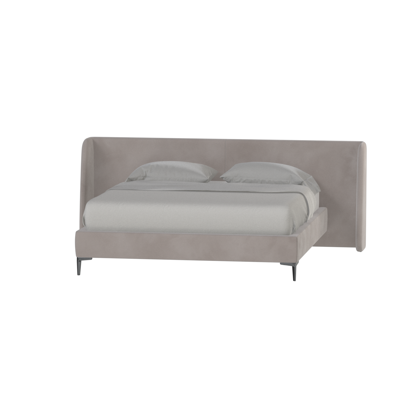 Abbey Uphlostered Bed with Structured Headboard and Refined Lines