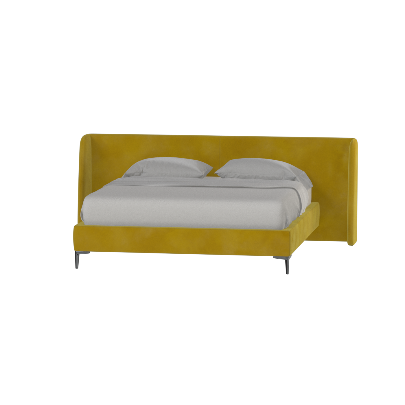 Abbey Uphlostered Bed with Structured Headboard and Refined Lines