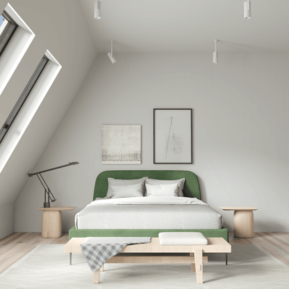 Anna Upholstered Bed with Vertical Headboard Detailing