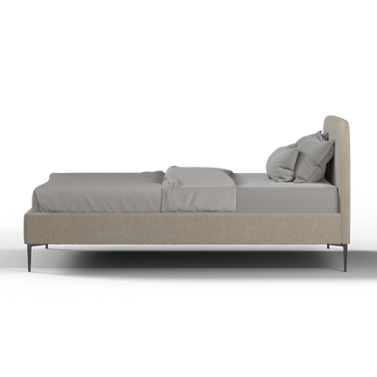 Anna Upholstered Bed with Vertical Headboard Detailing