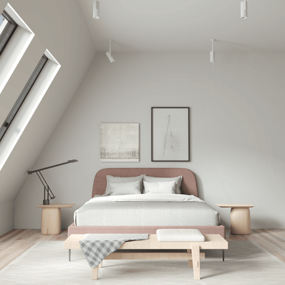 Anna Upholstered Bed with Vertical Headboard Detailing