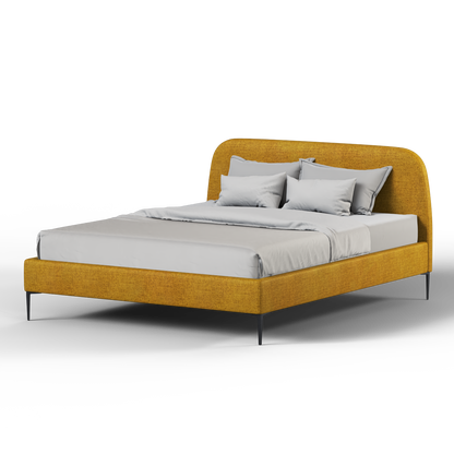 Anna Upholstered Bed with Vertical Headboard Detailing