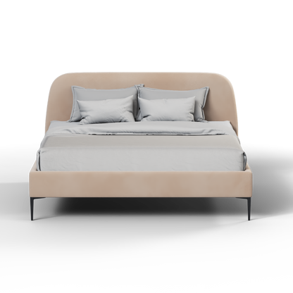 Anna Upholstered Bed with Vertical Headboard Detailing
